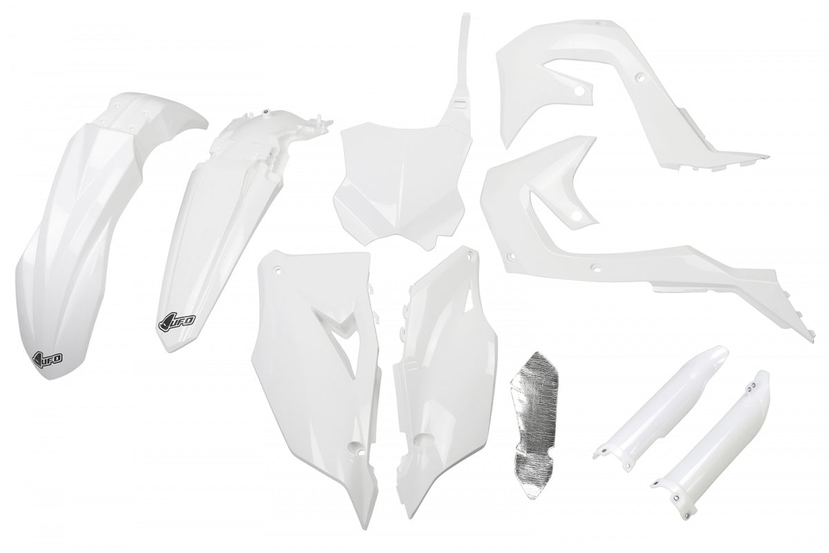 UFO Full Plastic Kit white for Kawasaki KXF 250 (2021-24) - KXF 450 (2019-23