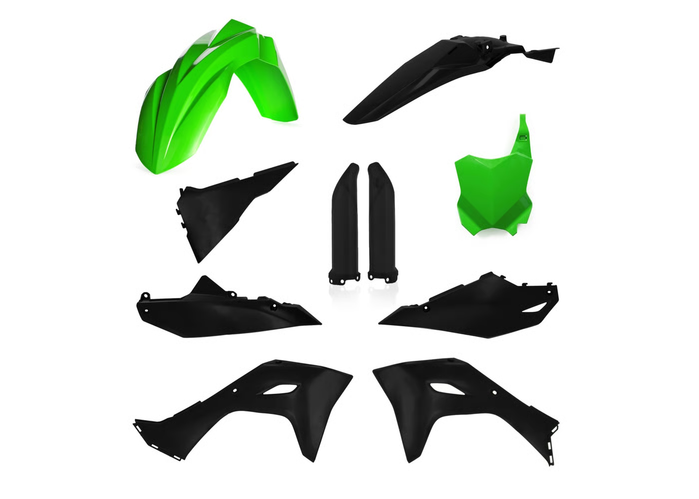 ACERBIS Full Plastic Kit GREEN / BLACK for Kawasaki KXF 250 (2025-2026) - KXF 450 (2024-26)