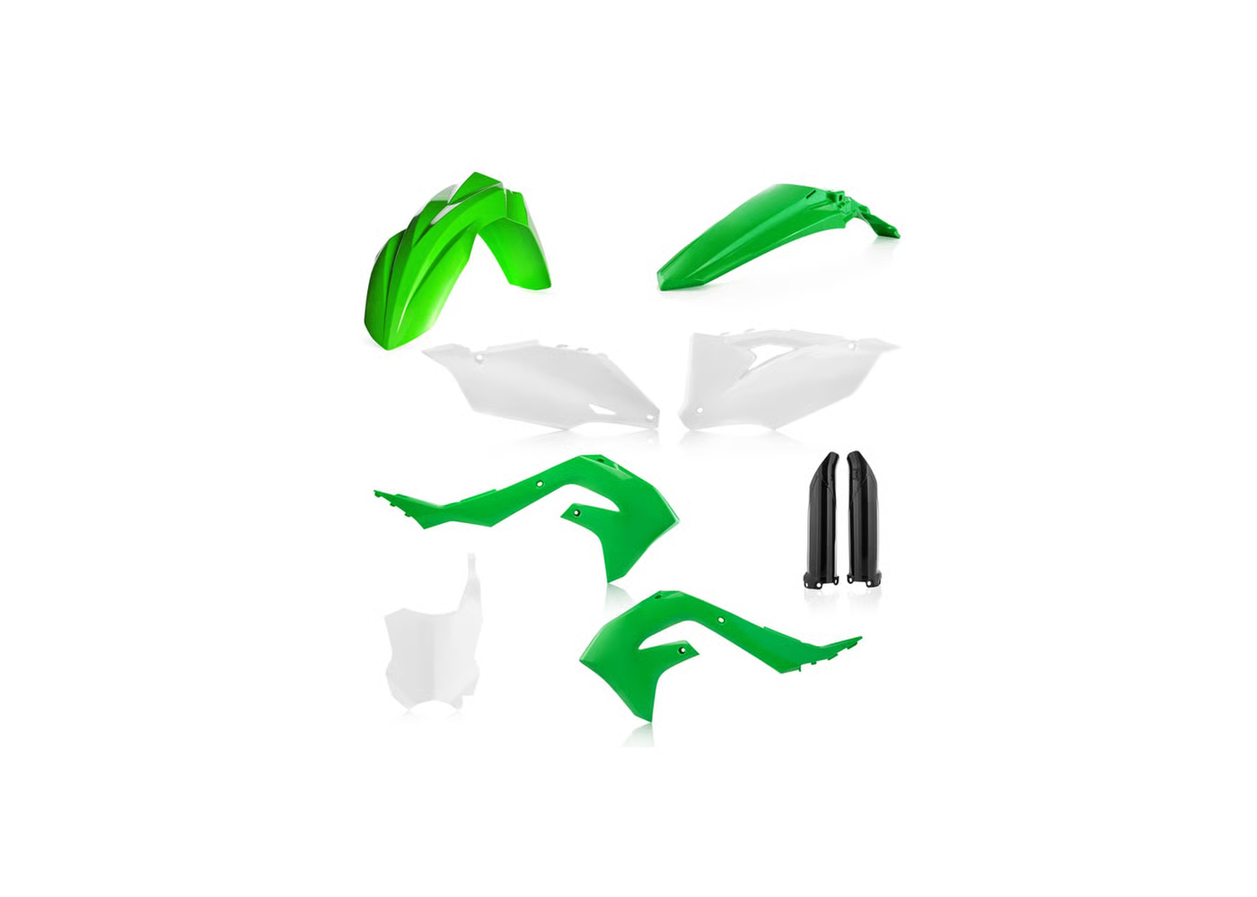 ACERBIS Full Plastic Kit GREEN / WHITE 24 for Kawasaki KXF 250 (2021-24) - KXF 450 (2019-23)
